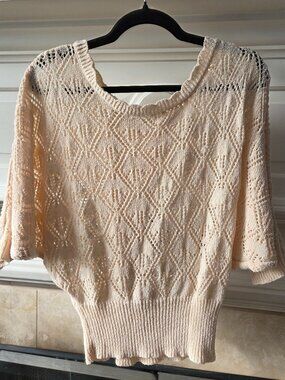 LIZ LISA Cream Open-Knit Sweater Top